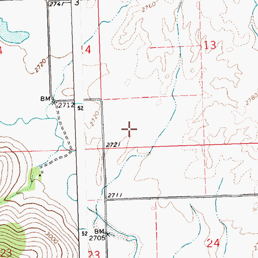 Topographic Map of 21N23W13CCD_01 Well, MT