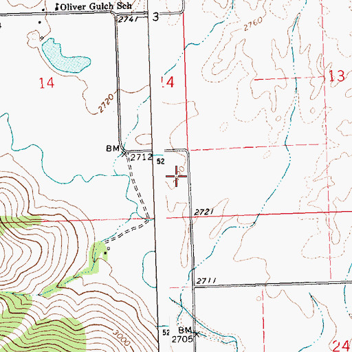Topographic Map of 21N23W13CCBC01 Well, MT