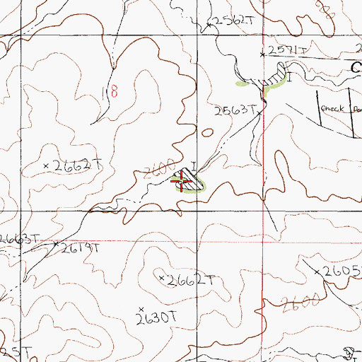 Topographic Map of 21N47E18DCAA01 Well, MT
