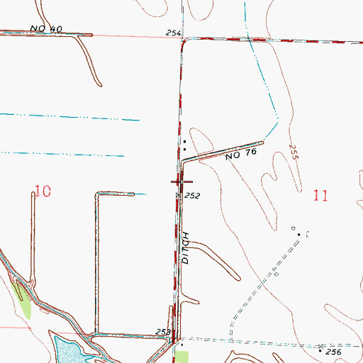 Topographic Map of Ditch Number 76, AR