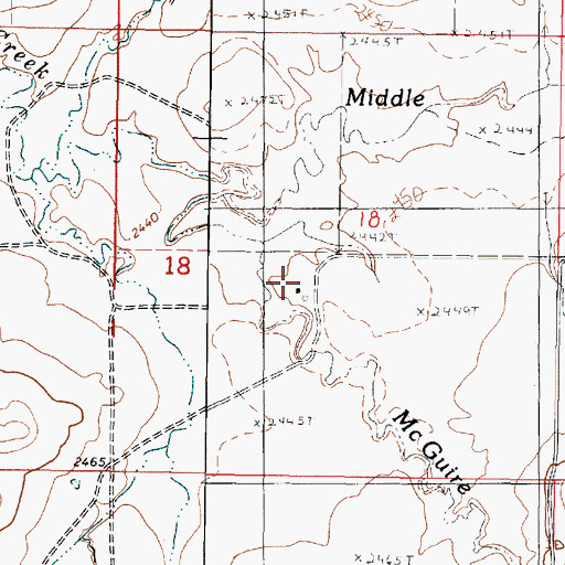 Topographic Map of 21N45E18CAAB01 Well, MT