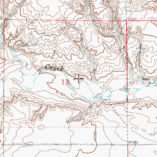 Topographic Map of 21N57E13ACDC01 Well, MT