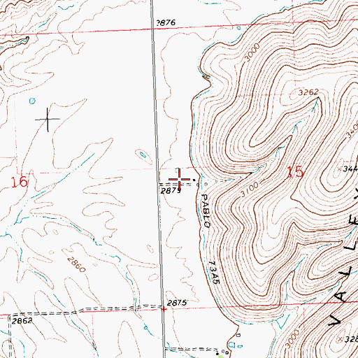 Topographic Map of 21N21W15CBB_01 Well, MT