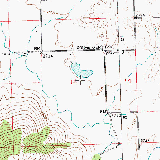 Topographic Map of 21N23W14ACD_01 Well, MT