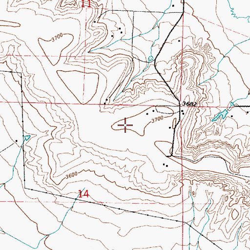 Topographic Map of 21N03E14AABC01 Well, MT