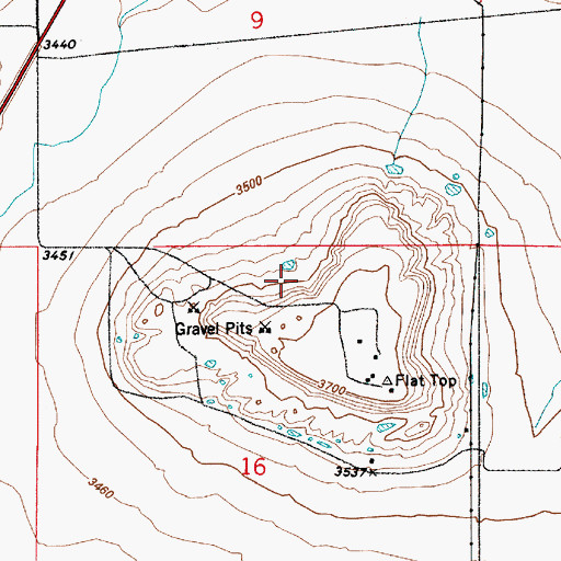 Topographic Map of 21N04E16ABBD01 Well, MT