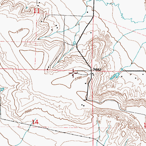 Topographic Map of 21N03E14AABA01 Well, MT