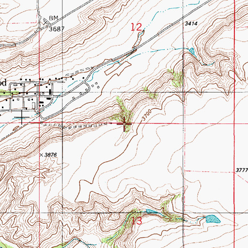 Topographic Map of 21N07E13BAAA01 Well, MT