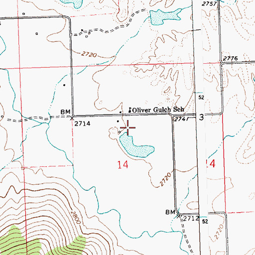 Topographic Map of 21N23W14ACB_01 Well, MT