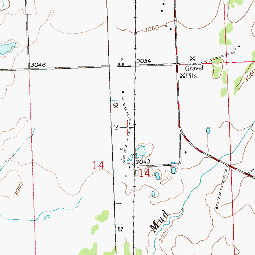 Topographic Map of 21N20W14ACB_01 Well, MT