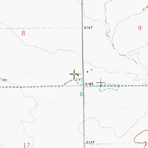 Topographic Map of 21N13E08DDDA01 Well, MT