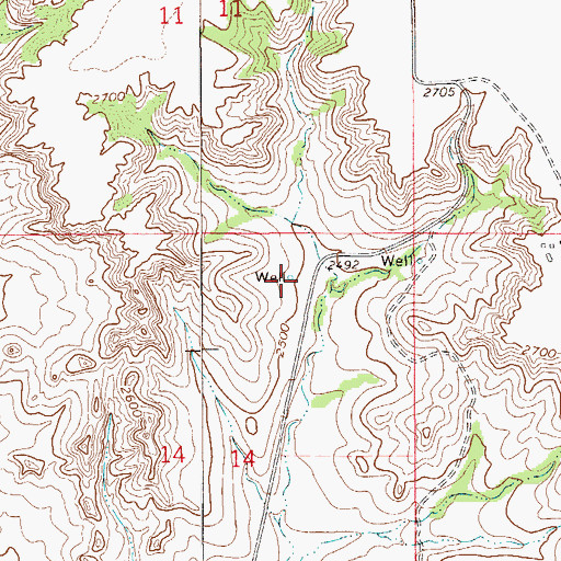 Topographic Map of 21N55E14ABAD01 Well, MT