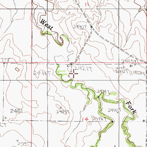 Topographic Map of 21N51E14BABD03 Well, MT