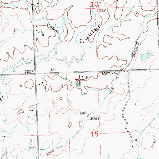 Topographic Map of 21N20W15BAA_01 Well, MT
