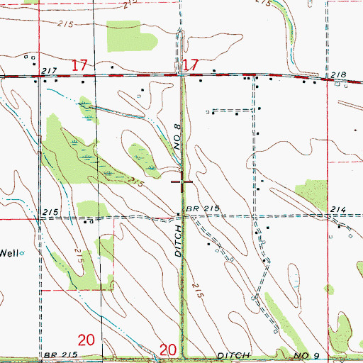 Topographic Map of Ditch Number 8, AR