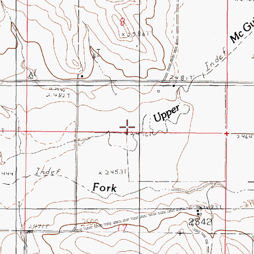 Topographic Map of 21N45E08CACC01 Well, MT