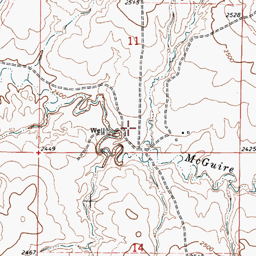Topographic Map of 21N44E11CDAC01 Well, MT