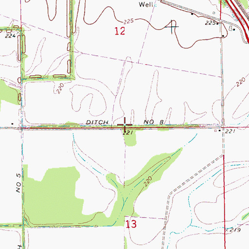 Topographic Map of Ditch Number 8, AR