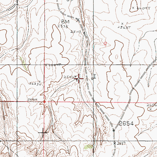 Topographic Map of 21N46E09CDBC01 Well, MT
