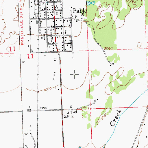 Topographic Map of 21N20W11DAD_01 Well, MT