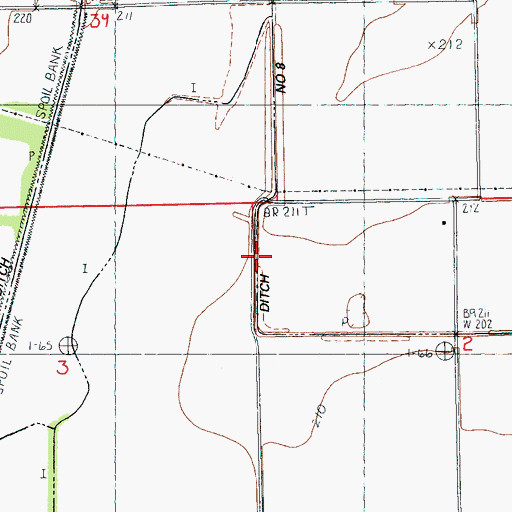 Topographic Map of Ditch Number 8, AR