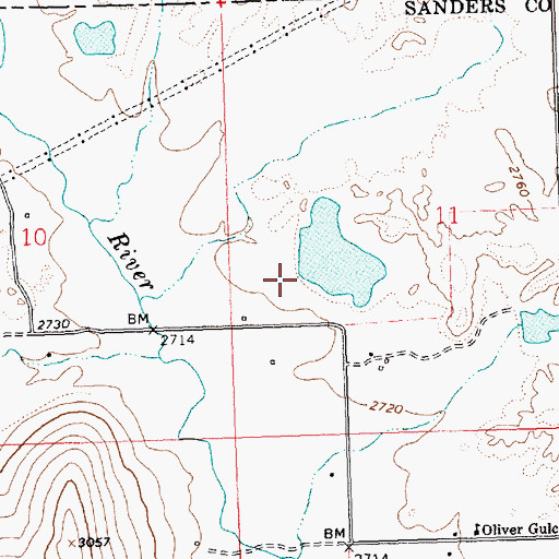 Topographic Map of 21N23W11CBD_01 Well, MT
