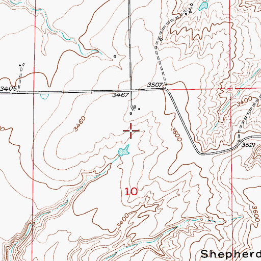 Topographic Map of 21N06E10ABCC01 Well, MT