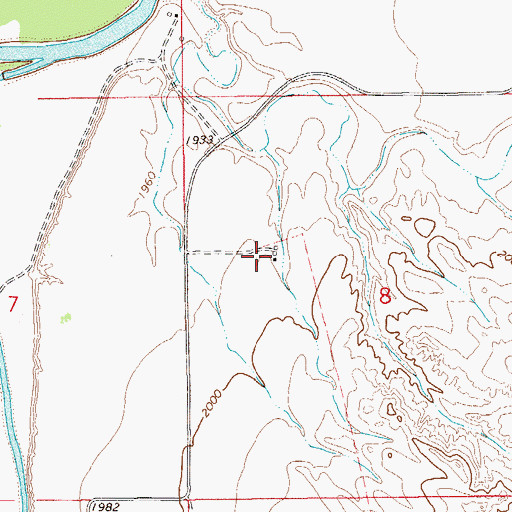 Topographic Map of 21N59E08BCD_01 Well, MT