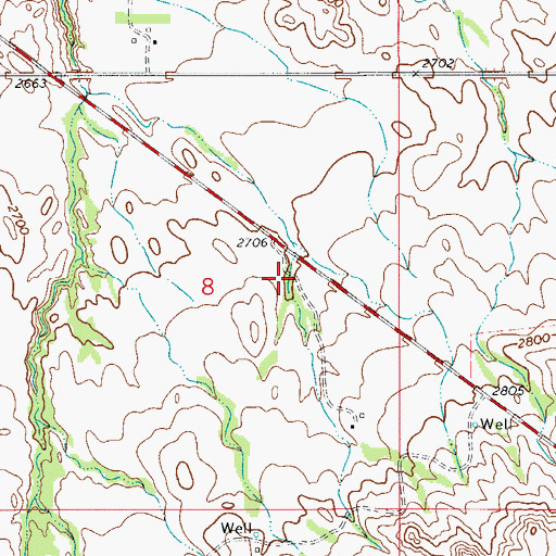 Topographic Map of 21N53E08ADCC01 Well, MT