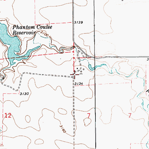 Topographic Map of 21N13E07BBBC01 Well, MT