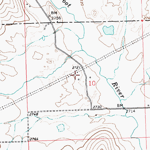 Topographic Map of 21N23W10BDD_01 Well, MT