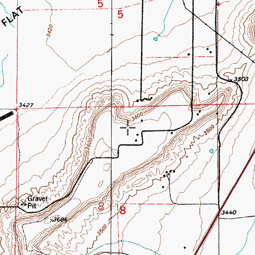 Topographic Map of 21N04E08ABBD01 Well, MT