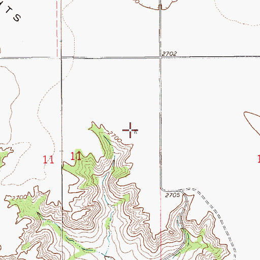 Topographic Map of 21N55E11ADAC01 Well, MT
