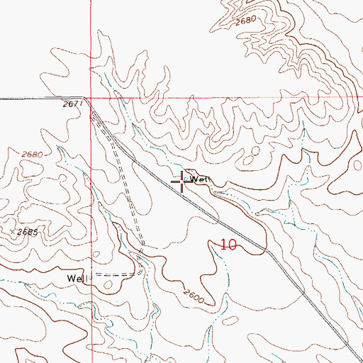 Topographic Map of 21N56E10BDBA01 Well, MT