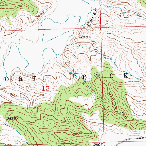 Topographic Map of 21N23E12AD__01 Well, MT