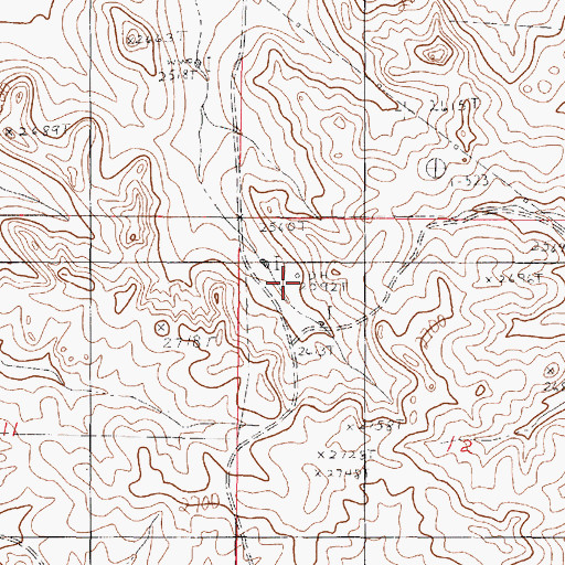 Topographic Map of 21N45E12BB__01 Well, MT