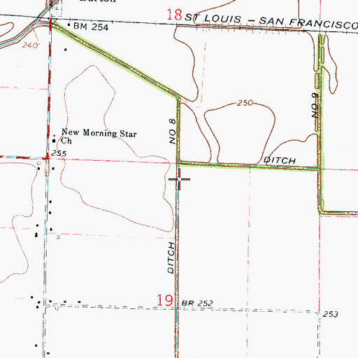 Topographic Map of Ditch Number 8, AR