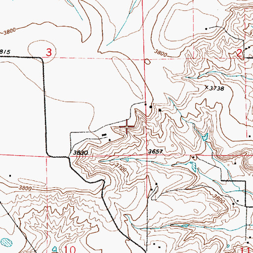 Topographic Map of 21N03E03DDAC01 Well, MT