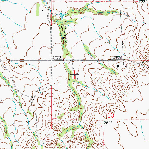 Topographic Map of 21N53E10BBAD01 Well, MT