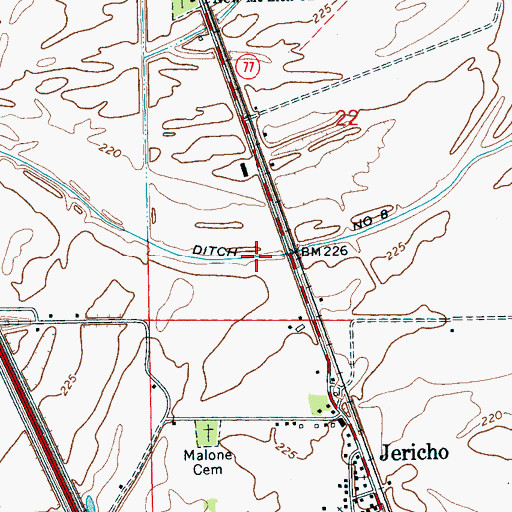 Topographic Map of Ditch Number 8, AR
