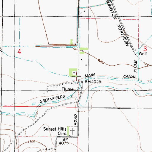 Topographic Map of 21N03W03CBCC01 Well, MT