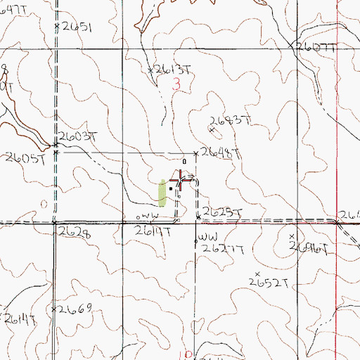 Topographic Map of 21N47E03CDAC01 Well, MT