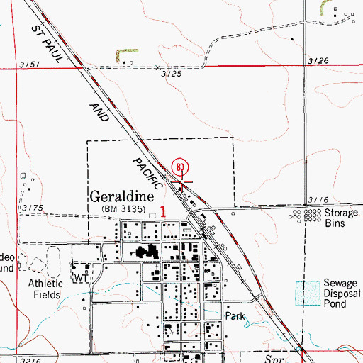 Topographic Map of 21N11E01ACCA01 Well, MT