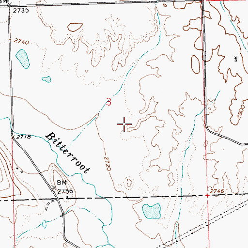 Topographic Map of 21N23W03DBAC01 Well, MT