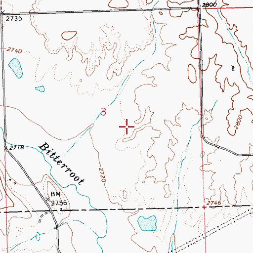 Topographic Map of 21N23W03DBB_01 Well, MT
