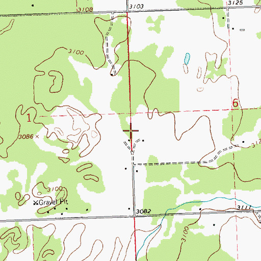 Topographic Map of 21N19W06CBC_01 Well, MT