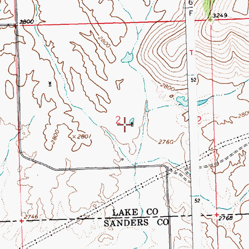 Topographic Map of 21N23W02DBB_01 Well, MT