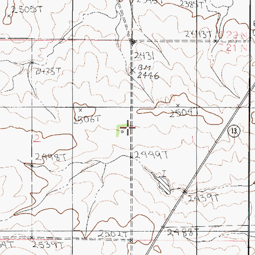 Topographic Map of 21N48E02ADDD01 Well, MT