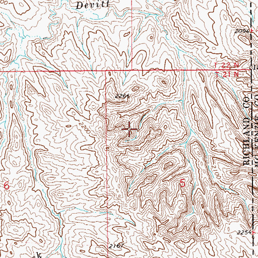 Topographic Map of 21N60E05BADC01 Well, MT