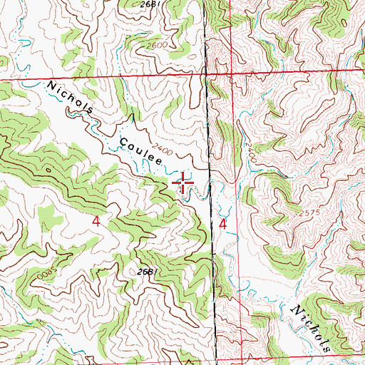 Topographic Map of 21N27E04AD__01 Well, MT